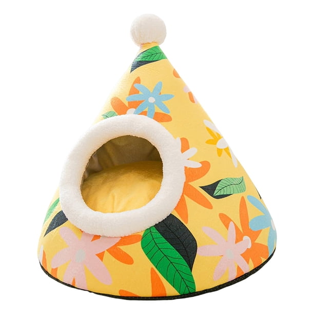 Cama de gato de peluche, perrera lavable para gatos, cama para mascotas, tienda para perros, cama cálida para mascotas, manta, acogedora Margarita jinwen Casa de cama de felpa