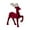 Style C, variant on Christmas Reindeer Figurine, Flocked Red Deer Statue with Glitter Silver Antlers, 1 Pack Festive Tabletop Decoration, for Xmas Home Party Mantel Shelf Display Indoor Holiday Decor