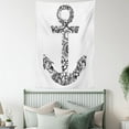 thumbnail image 4 of Anchor Tapestry, Anchor Shape Flower Floral Ornamental Silhouette Vacation Old Times Happiness Print, Wall Hanging for Bedroom Living Room Dorm Decor, 40W X 60L Inches, Black White, by Ambesonne, 4 of 5