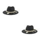 thumbnail image 1 of Jumpingount Sombrero de vaquero de paja para hombres y mujeres, gorras de playa ajustables, parasol Natural, Protector de cabeza, sombreros de Type1 NO1, 1 of 6