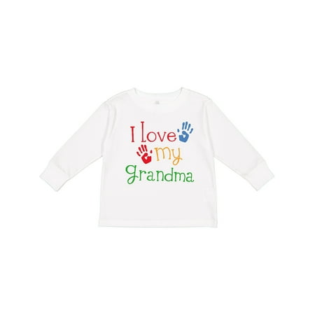 

Inktastic I Love My Grandma Gift Toddler Boy or Toddler Girl Long Sleeve T-Shirt