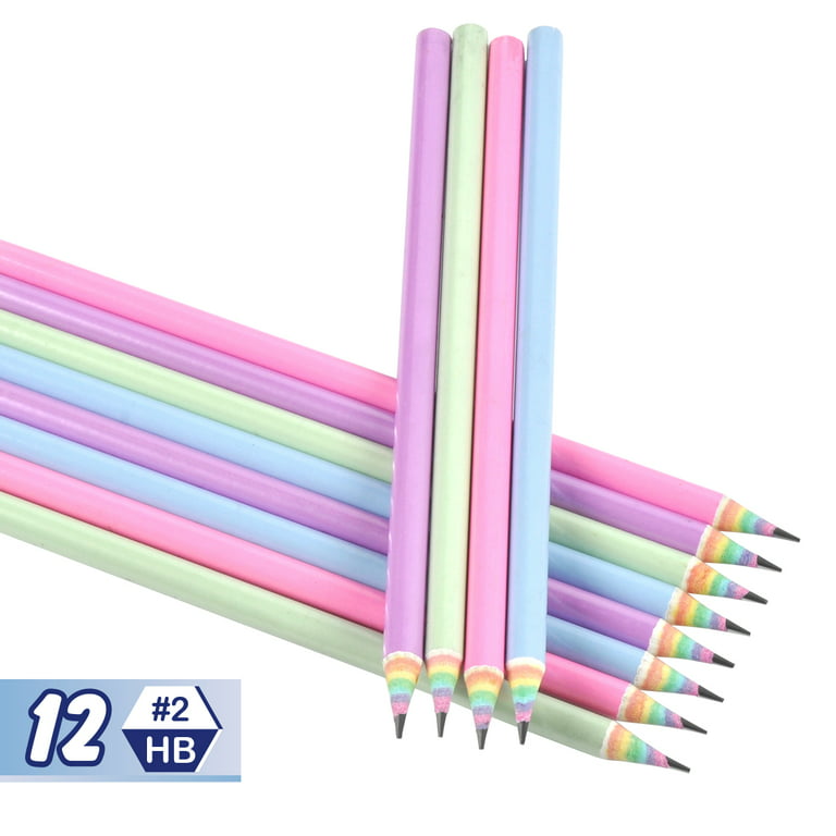 Nicpro 24PCS Pencils #2, HB Rainbow Colored Paper Pencils, Pre-Sharpen