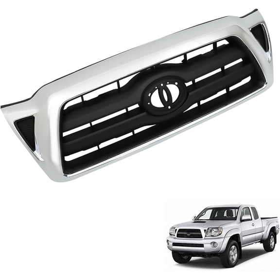 Front Bumper Upper Grille Chrome Shell with Black Insert Replacement for Tacoma 2005-2011 5310004360