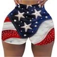 thumbnail image 2 of LEBONYARD Women's Plus Running Shorts,Women's Shorts with a Trendy Pattern,Women's Independence Day High-waisted Summer Print Leggings Beach Shorts Blue XL, 2 of 6
