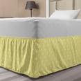 thumbnail image 1 of Yellow Polka Dot Bed Skirt, Energetic Pattern of Round Motifs Simple and Design, Elastic Bedskirt Dust Ruffle Wrap Around for Bedding Decor, 4 Sizes, Pastel Yellow and White, by Ambesonne, 1 of 2