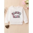 thumbnail image 2 of jxxiatang Adorable Long Sleeve Pullover with Fuzzy Letter Embroidery for Easter, 2 of 8