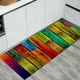 thumbnail image 5 of Alfombras y tapetes de cocina rústicos, felpudo antideslizante de 60 x 180 cm, lavable a máquina. Color del arco iris, 5 of 7