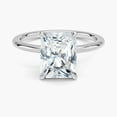 thumbnail image 2 of Dash Jewel Silver 14K White Gold Over Rings - 1.6 Ct Radiant Cut Diamond Rings - Solitaire Engagement Wedding Prong Set Rings for women's - Simple Handmade Engagement Wedding Solitaire Rings, 2 of 7