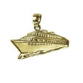 thumbnail image 2 of 925 Sterling Silver Yellow Gold Plated 1mm Cable Chain Necklace w/ Cruise Ship Pendant Charm, 2 of 4