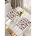 thumbnail image 5 of Orange Floral Placemats Set of 4, Abstract Watercolor Flower Leaf Plant Placemats for Dining Table, Place Mats for Kitchen Tabletop, Waterproof Wipeable Dining Table Mats Set, 5 of 9