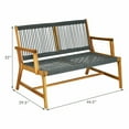 thumbnail image 3 of Gymax Wooden Rope Bench Loveseat Patio Garden Outdoor w/ Armrest & Backrest, 3 of 6