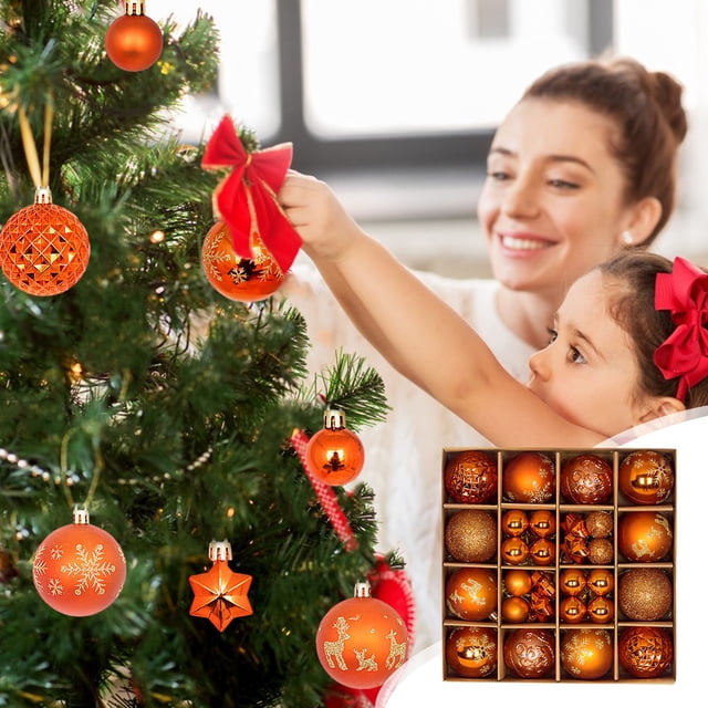 Xihbxyly Bolas Colgantes Navideñas, 44 Piezas de Adornos de Plástico Irrompibles, Bolas Decorativas Multicolores, Fáciles de Colgar para El Árbol de Navidad, Decoración de Fiesta, Ambiente Festivo, T
