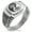 Silver, variant on Stainless Steel Tree of Life Yin Yang CZ Ribbed Needle Stripe Pattern Biker Style Polished Ring