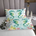 thumbnail image 3 of Erosebridal Seahorse Bedspread Sets King Size, Seahorse Bed Quilt, Colorful Coral Decor, 3pcs, 3 of 5
