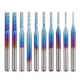 thumbnail image 1 of BR Juego de fresas CNC Nano Blue Coat, 10 piezas, 0,8-3 mm, vástago de 1/8", 1 of 5