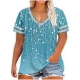 thumbnail image 2 of Rciityk Women's Plus Size V Neck T Shirts Casual Loose Fit Short Sleeve Summer Tops Fashion Floral Printed Oversized Tees, 2 of 6
