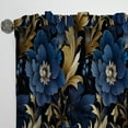 thumbnail image 3 of Designart "Enigmatic Blue Illusion" Damask Curtain Panels, 3 of 6