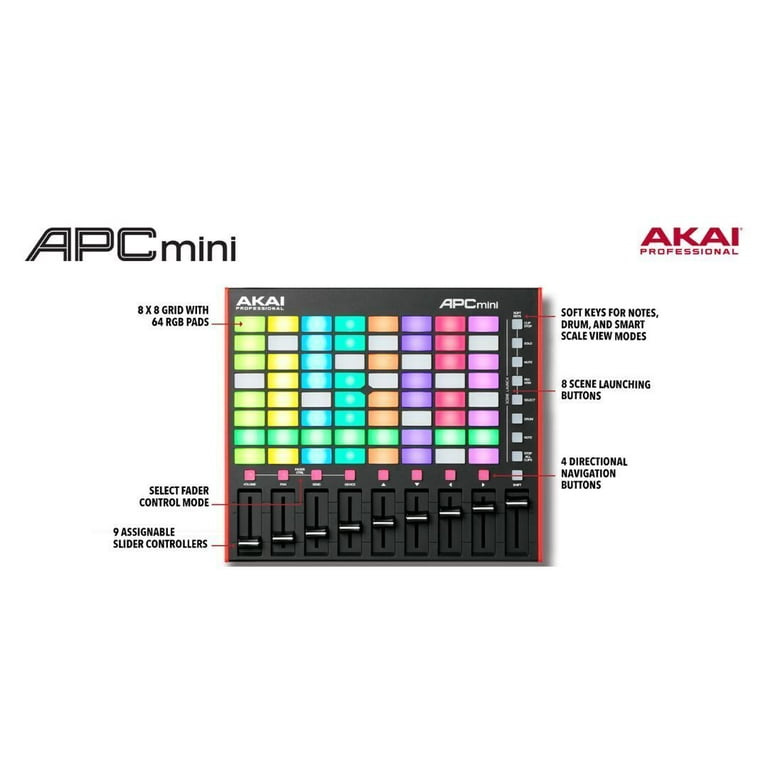 Akai Professional USB MIDI Controller 64 RGB Pads MIDI Mixer with
