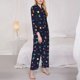 thumbnail image 3 of Fotbe Space Dinosaur Conjunto de Pijama de Manga Larga para Mujer con Estampado, Ropa de Dormir de 2 Piezas, Conjunto de Casa Suave y Cómodo con Bolsillos-Medium, 3 of 7