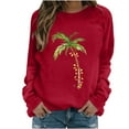 thumbnail image 2 of Gymaxes Femmes 2024 Automne Haut, Chandail Mode Femme, Blouses à Manches Longues Col Rond, Hauts/rouge,(TG), 2 of 4