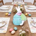thumbnail image 4 of Easter Bunny Decor Tabletop Set Resin Spring Bunnies Decoration Statue with Eggs Tabletop Decoration for Party Holiday Spring Home Easter Decors, 4 of 6