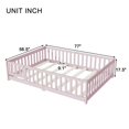 thumbnail image 2 of Alvantor Full Size Floor Bed for Toddler, Solid Wood Floor Bed with Door and Fence Guardrail, Montessori Floor Bed for Boys, Girls, Pink, 2 of 7