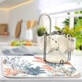 thumbnail image 2 of Yayeee Dish Drying Mat for Kitchen Counter Ultra Absorbent Easy Clean Pad 24x18", White Sea Plants, 2 of 7