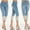 Blue, variant on Generic Women's Washed Lace Jeans Capris Pants Casual Summer Low Rise Skinny Denim Leggings with Pockets