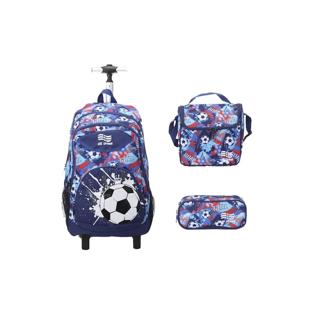 Juego de mochila escolar de 3: carrito, lonchera y lapicera NIÑO FUTBOL