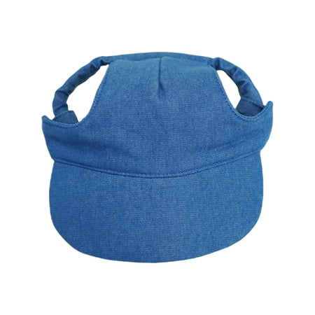 Dog Sun Protection Dog Ear Protection Blue Twill Fabric Summer Dog Hat Adjustable Dog Cap Outdoor Dog Cap Dog Headwear for Walking Hiking Beach Daily Outdoor Activities 1 Pack