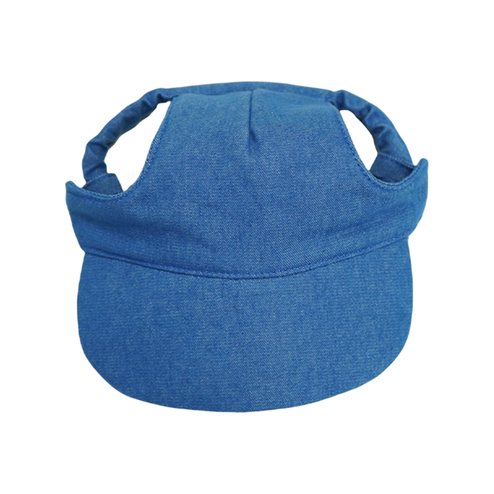 Lightweight Cotton Dog Visor Cap UV Blocking Ear Hole Pet Baseball Hat for Small Breed Corgi Chihuahua Outdoor Use (Blue,XL)