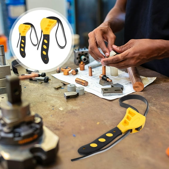 FOMIYES Worgeous 2pcs Strap Wrenches for Plumbing and Oil Filter Removal Multi functional Wrench Tool