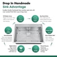 thumbnail image 5 of 30-Inch Nano-Coated Drop-in 304 Stainless Steel Kitchen Sink Single Bowl with Colander, Drying Rack and Strainer, 5 of 10