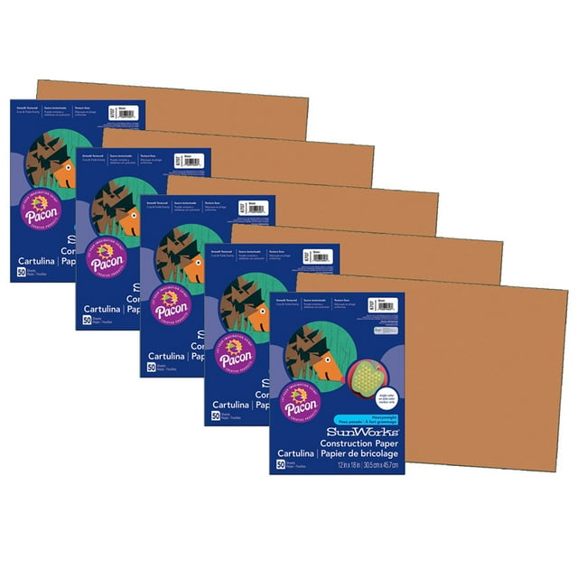 Prang Heavyweight Groundwood Construction Paper, Brown Assortment (250 Sheets)