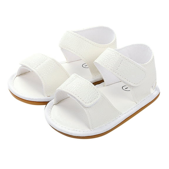 Quealent Kids Sandals 2024 Summer Soft Baby Boys Girls Summer Sandals Outdoor Beach Anti-Slip Rubber Soft Sole Toddler First Walker Shoes White,6
