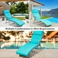 thumbnail image 6 of Costway 2PCS  Outdoor Folding Chaise Lounge Chair w/Cushion Turquoise, 6 of 11