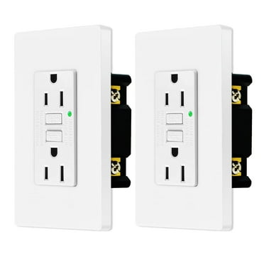 Nineleaf GFCI Outlet 15 Amp, Non Tamper-Resistant with LED Indicator Light, Protection from Electric Shock and Electrocution, White,2pk