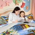 thumbnail image 5 of Manfei Cute Christmas Tree 7-Piece Twin Bedding,Xmas Holiday Season Bedding Comforter Set,Light Gray Reversible, 5 of 7