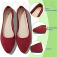 thumbnail image 2 of AOMAIS Women Ballet Flats Classic Faux Suede Pointed Toe Dress Shoes Comfortable Slip On Business Flats Cute Solid Soft Ballerina Flats(Wine 9), 2 of 8