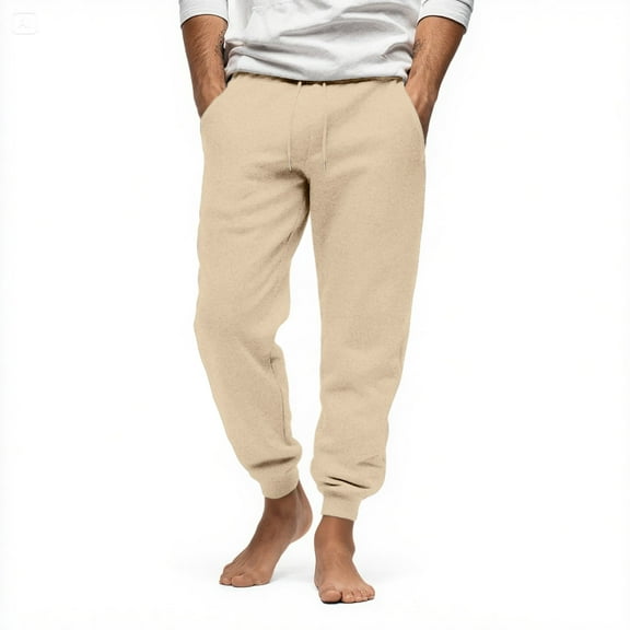 QHRMKOG Mens Pants Loose Fit Solid Color Elastic Waist Sweatpants Stretch Running Joggers Casual Drawstring Trousers with Pockets Brown 3XL