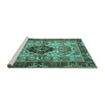thumbnail image 2 of Ahgly Company Machine Washable Indoor Rectangle Persian Turquoise Blue Traditional Area Rugs, 7' x 10', 2 of 4