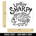 thumbnail image 2 of Lookin' Sharp Porcupine Teacher Student Self-Inking Rubber Stamp Ink Stamper - Fuchsia Ink - Medium 1 Inch, 2 of 7