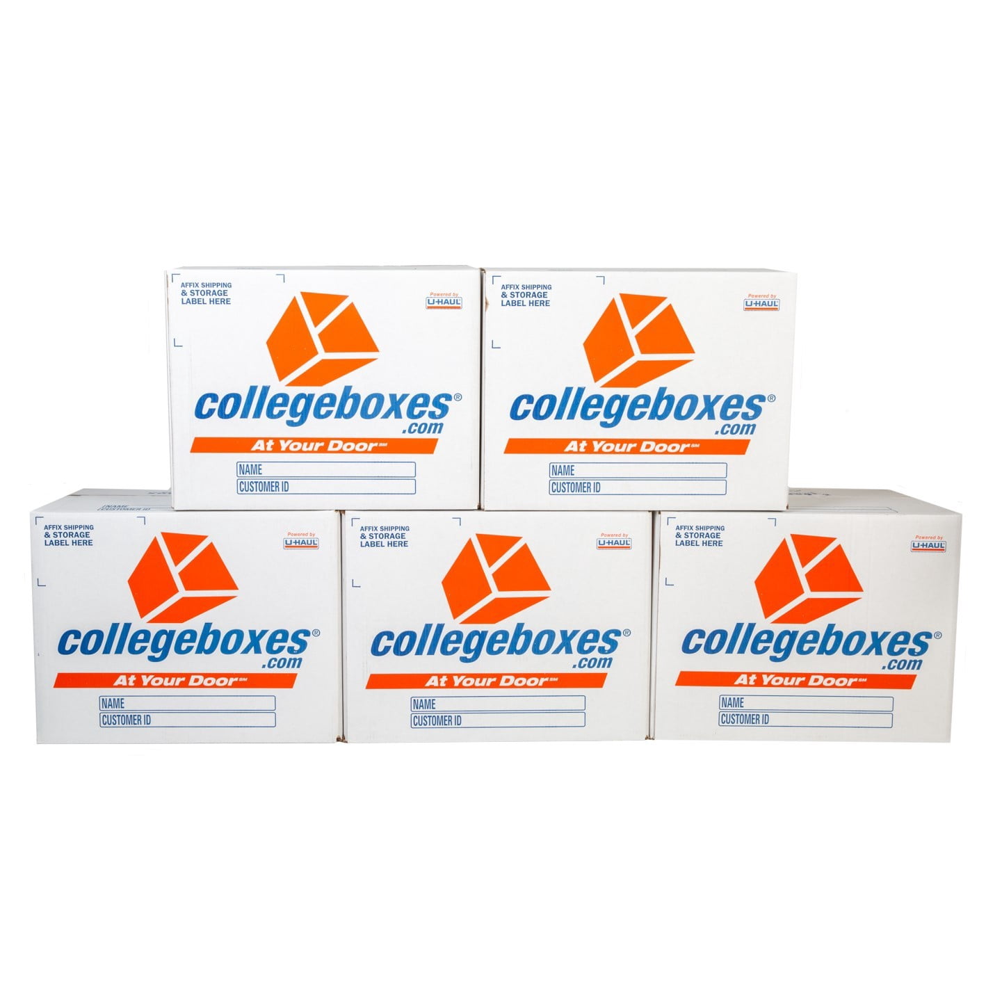 U-Haul Collegeboxes College Student Moving & Shipping Kit - Includes 5 Heavy-Duty 24" x 16" x 18" Boxes, 1 Roll of Tape, 10 Shipping Label Pouches, 5 Zip Ties, and 1 Marker