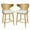 Light Beige, variant on Glavbiku Mid Century Wood Barstools Set of 2 W/Fabric Upholstered,and Curved Backrest,Light Beige