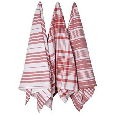 UPC 064180005774 product image for now designs jumbo pure kitchen towel set of 3, red | upcitemdb.com