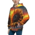 thumbnail image 2 of Kdxio Sunset Coast Sunflower Pattern Kids Boys Girls Zip Up Hoodie 3D Printed Hooded Sweatshirt Hoody Coat with Pocket 7-12 Y-Small, 2 of 6