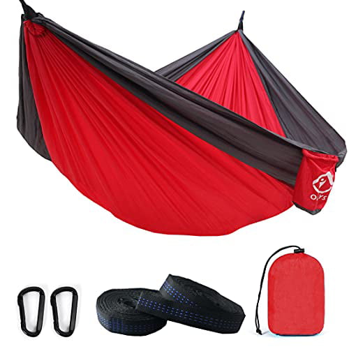 Portable Camping Hammock Double Hammock with Tree Straps Camping Accessories Gear for Backpacking,Travel Lightweight Nylon 2 Person Hammock for Adults Kids Indoor Yard and Outdoor Survival Beach