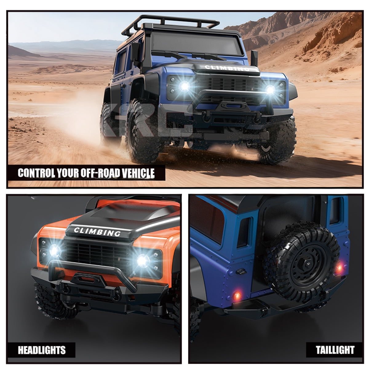 1/43 Mini RC Climbing Car 4WD Off Road Truck with APP Control 2.4GHz Remote, Full Proportional Monster Truck Drift Car with LED Lights and Adjustable Speed for Adults