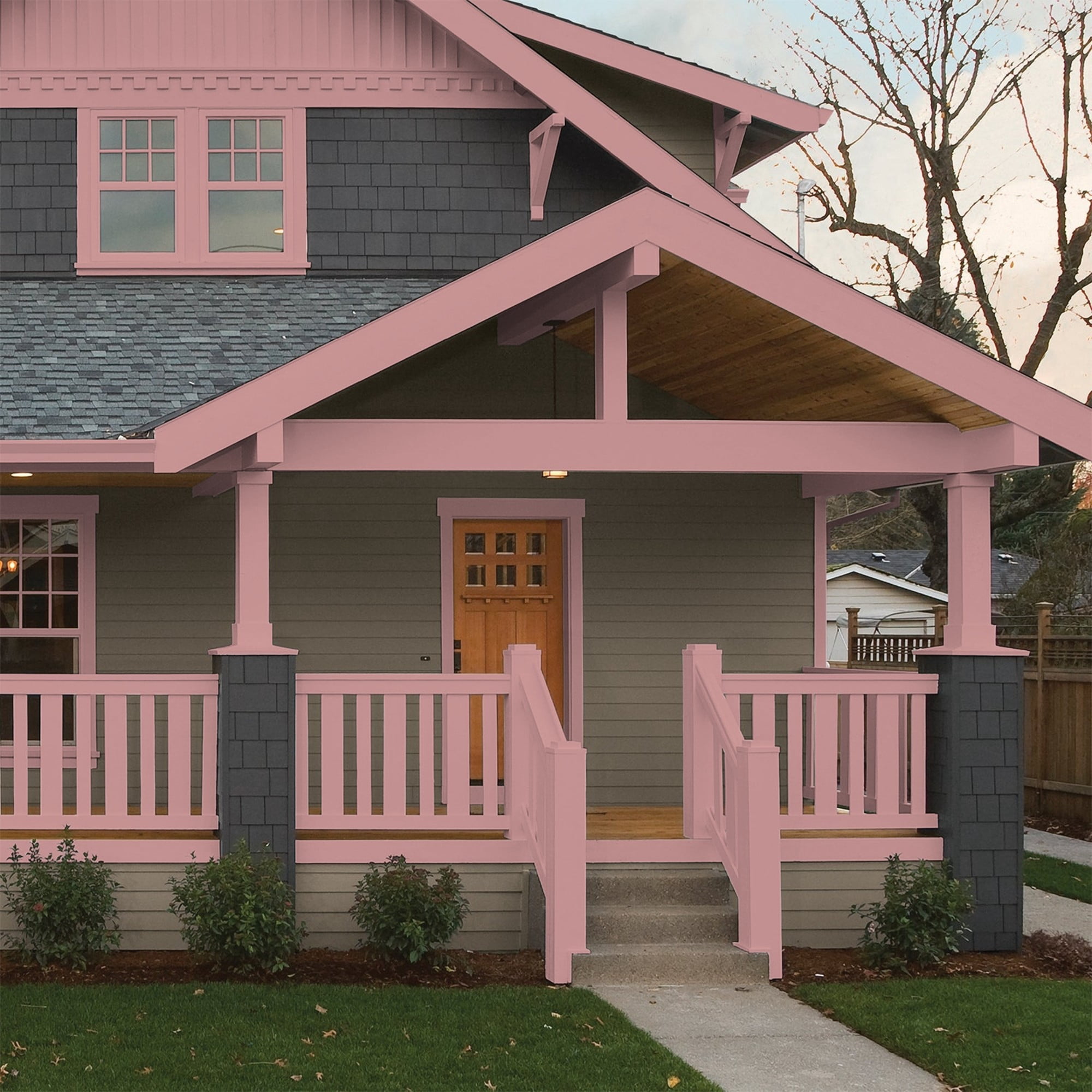 Glidden HEP Floral Tapestry / Pink Semi-Gloss Exterior Paint with Primer, 1 Quart