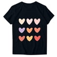 thumbnail image 3 of Womens Valentine's Day T-Shirts Cute Heart Graphic Short Sleeve Tops Casual Loose Crewneck Tee Tops, 3 of 3